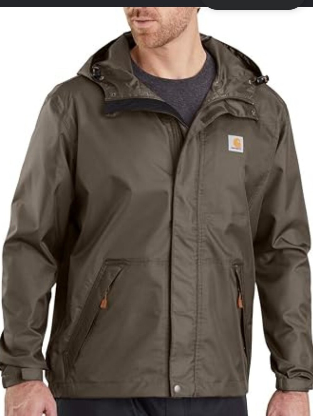 Carhartt Waterproof Jacket Mens Medium Storm Defender Hooded Coat Full Zip